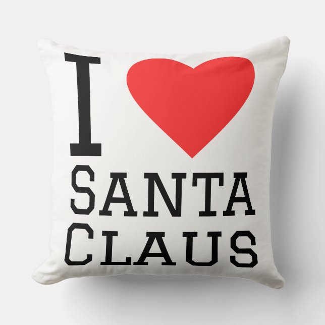 Coussin J'aime l'autocollant du Père Noël (Recto)