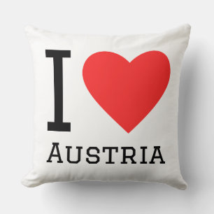Coussin J'aime l'autriche autocollant carré