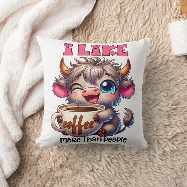 Coussin J'aime le café plus que les gens  (Couverture)