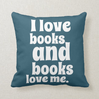 Coussin J'aime le carreau de livres (la sarcelle d'hiver