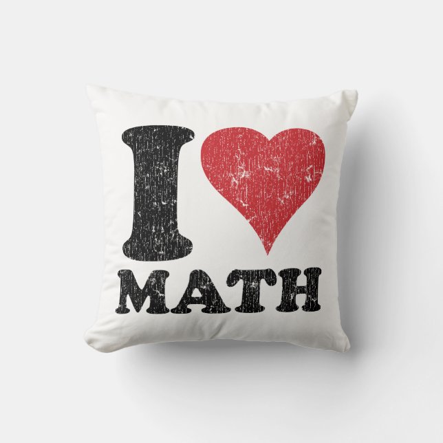 Coussin J'aime le carreau de maths (de coeur) (Recto)