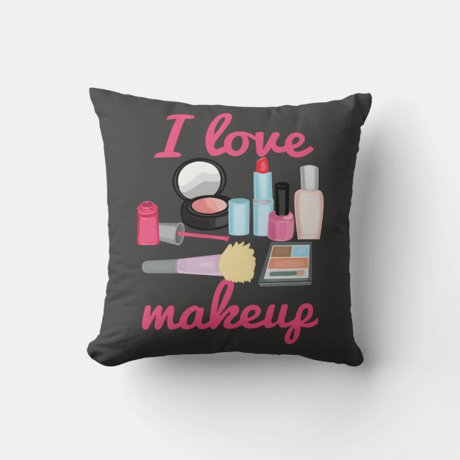 Coussin J'aime le carreau décoratif de cosmétiques de (Recto)