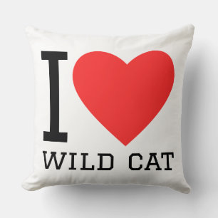 Coussin J'aime le chat sauvage