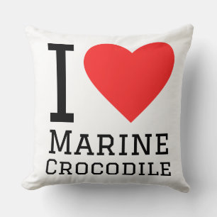 Coussin J'aime le crocodile marin