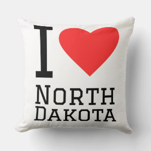 Coussin J'aime le Dakota du Nord