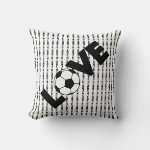 Coussin J'aime le football avec le texte noir