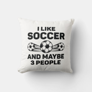 Coussin J'Aime Le Football Et Peut-Être 3 Personnes