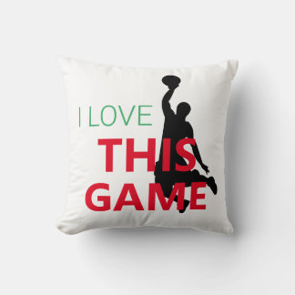 Coussin J'Aime Le Jeu De Basketball