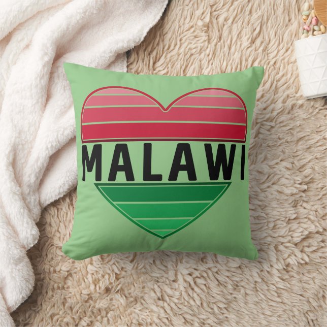 Coussin J'aime le Malawi, le coeur du Malawi (Couverture)