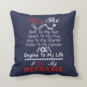 Coussin J'aime le MÉCANICIEN