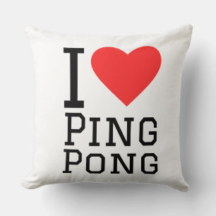 Coussin J'aime le ping pong
