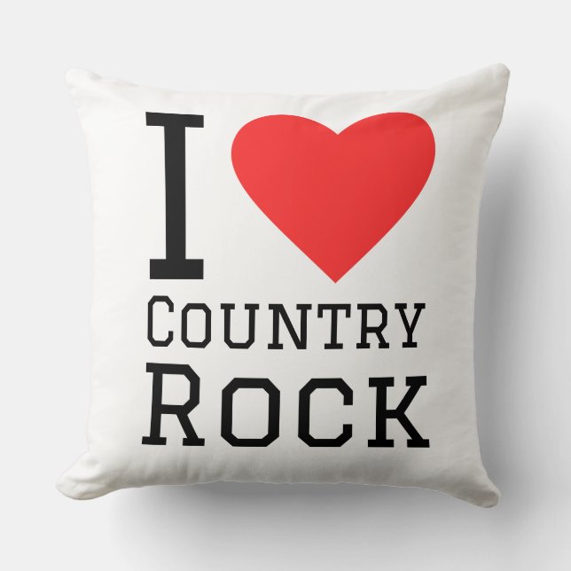 Coussin J'aime le rock country (Recto)