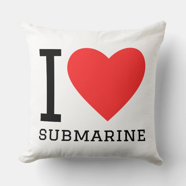Coussin J'aime le sous-marin (Recto)