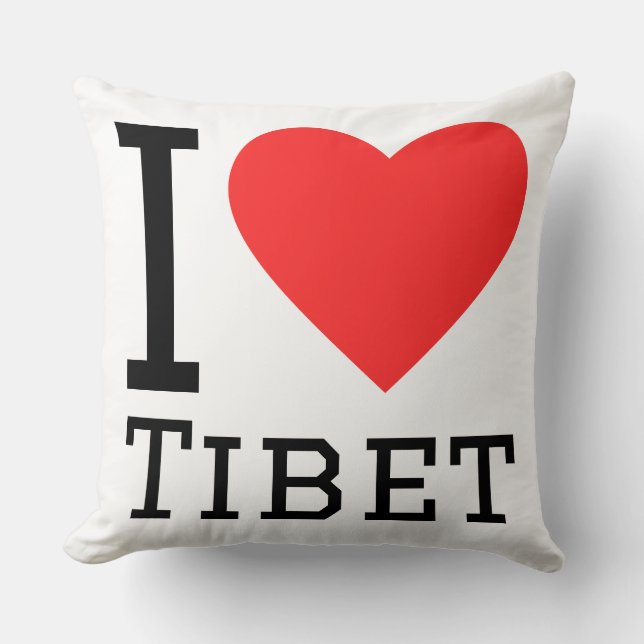 Coussin J'aime le Tibet  (Recto)