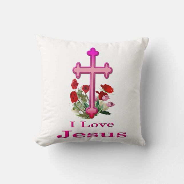 Coussin J'aime les cadeaux de Jésus (Recto)