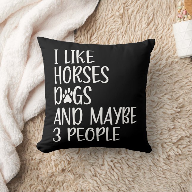 Coussin J'Aime Les Chiens De Cheval Et Peut-Être 3 Personn (Couverture)