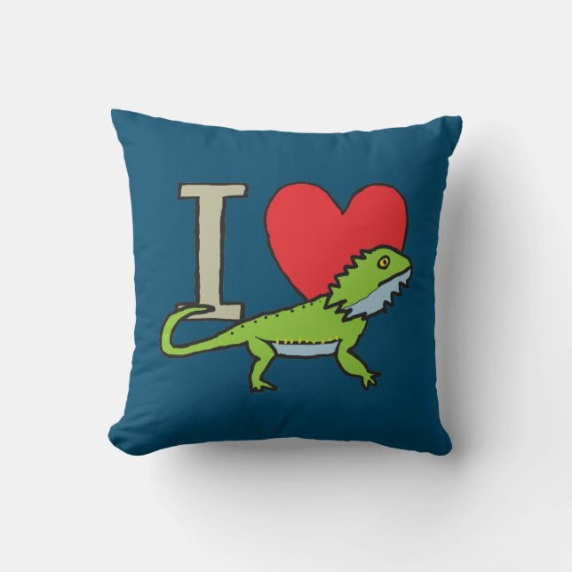 Coussin J'aime les dragons à poils (Recto)