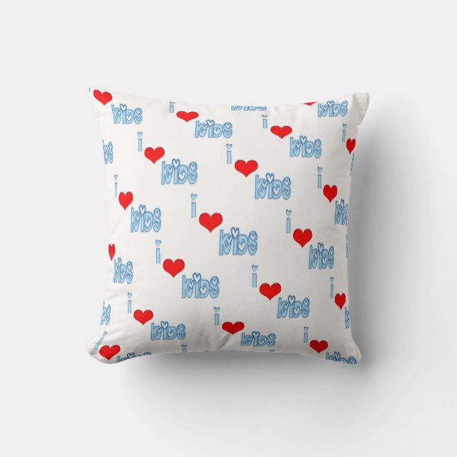 Coussin J'Aime Les Enfants Jeter L'Oreiller (Recto)