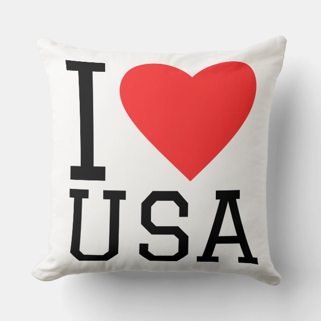 Coussin J'aime les États-Unis  (Recto)