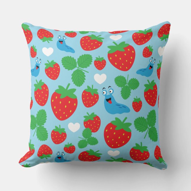 Coussin J'aime les fraises Motif sans couture (Recto)