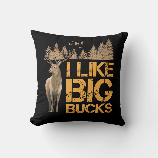 Coussin J'Aime Les Gros Sangliers Chasse Aux Cerfs (Recto)