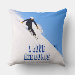Coussin J'Aime Les Grosses Bandes Neige Ski À La Descente