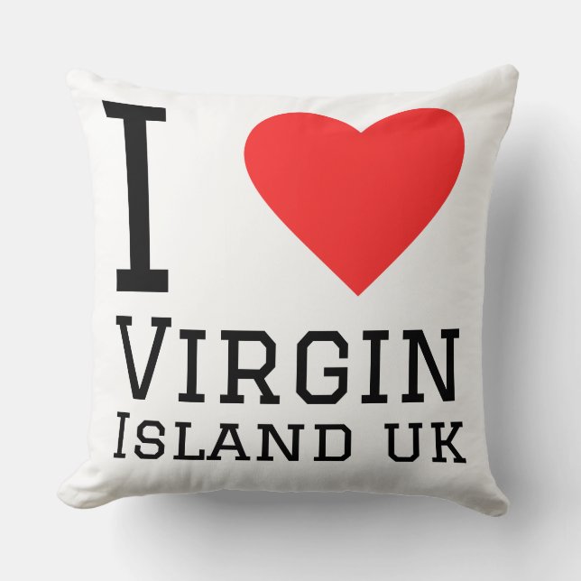 Coussin J'aime les îles Vierges uk (Recto)