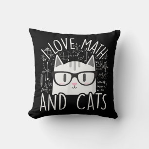 Coussin J'Aime Les Maths Et Les Chats Cute Kitty Chat