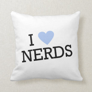 Coussin J'Aime Les Nerds Jeter L'Oreiller