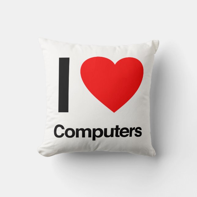 Coussin j'aime les ordinateurs (Recto)