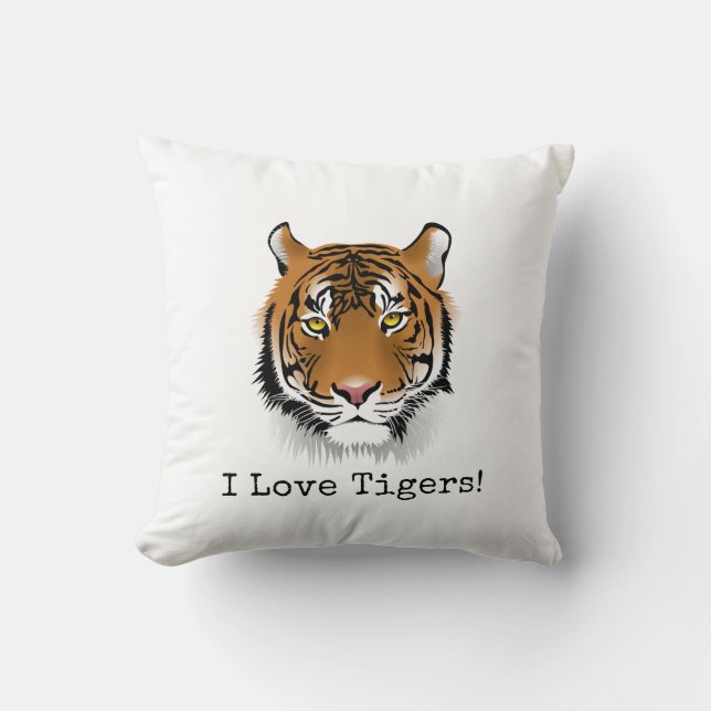 Coussin J'Aime Les Tigres ! Belle (Recto)