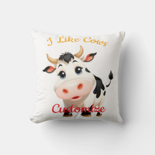 Coussin J'aime les vaches Art Thunder_Cove