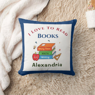 Coussin J'Aime Lire Des Livres Lecture Personnaliser