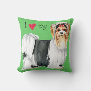Coussin J'aime ma Biewer Terrier