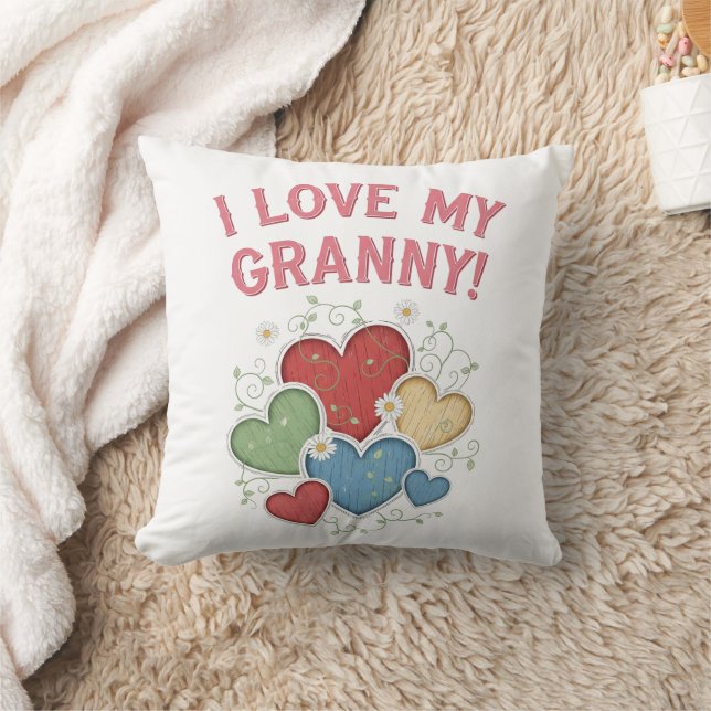 Coussin J'Aime Ma Grand-Mère Charmant Coeur De Style Count (Couverture)