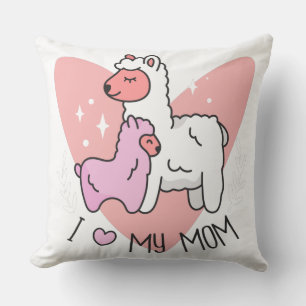 Coussin J'Aime Ma Mère Alpacas