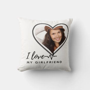 Coussin J'AIME MA PETITE AMIE Cadeau photo personnalisée