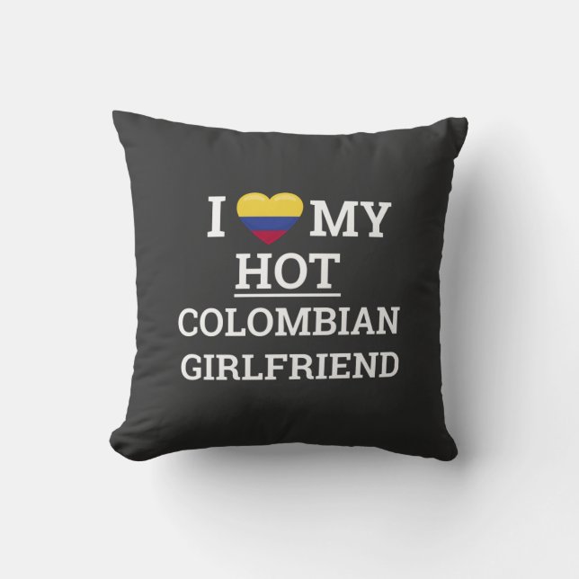 Coussin J'aime ma petite amie colombienne chaude (Recto)