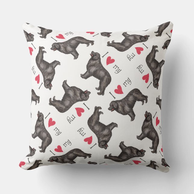 Coussin J'aime ma Terre-Neuve (Recto)