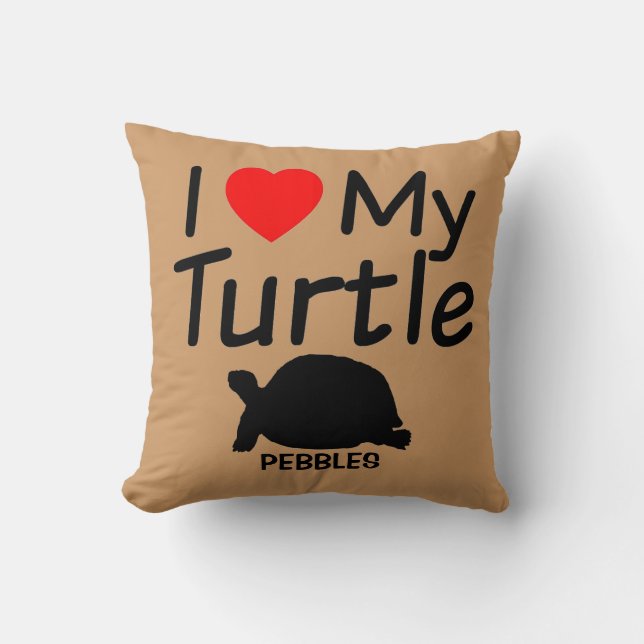 Coussin J'Aime Ma Tortue (Recto)