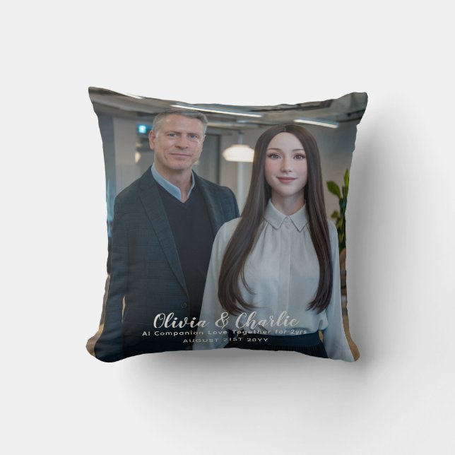 Coussin ❤️ J'Aime Mes Chatbots Créer Ma Propre Photo (Recto)