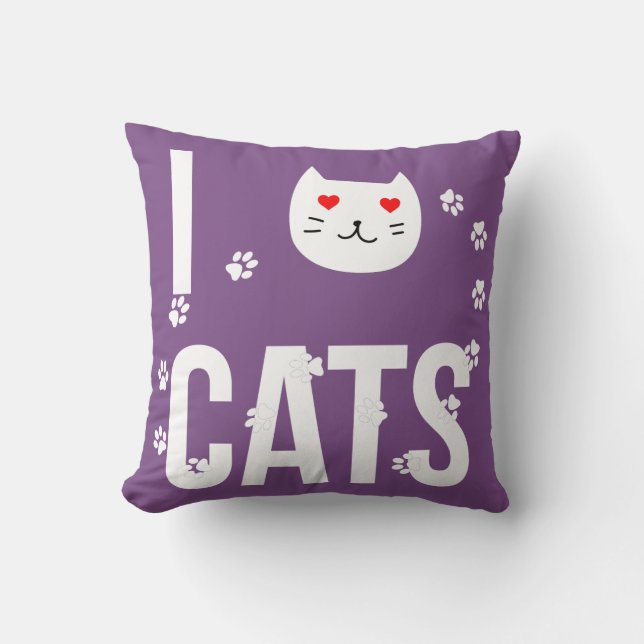 Coussin J'aime mes chats (Recto)