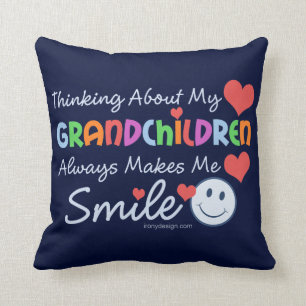 Coussin J'Aime Mes Petits-Enfants Bleus