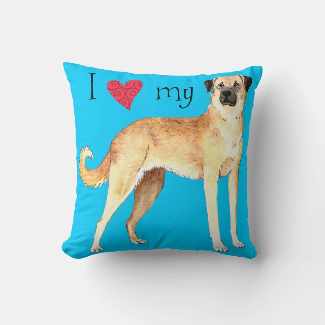 Coussin J'aime mon berger anatolien (Recto)