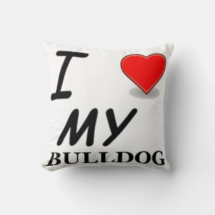 Coussin J'aime mon bouledogue anglais