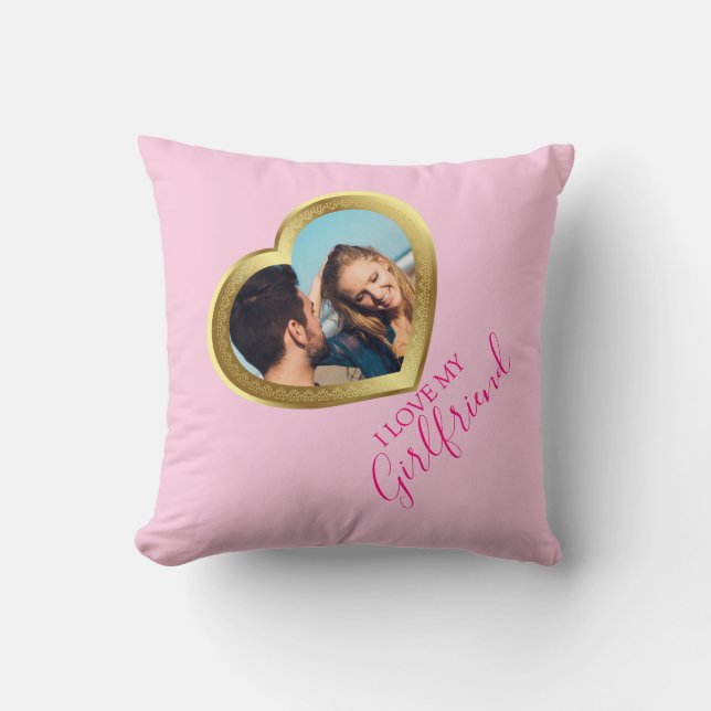 Coussin J'aime Mon cadeau de petite amie pour elle Valenti (Recto)