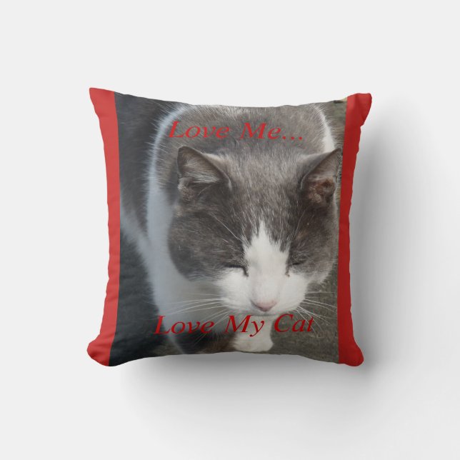 Coussin J'aime mon chat (Recto)