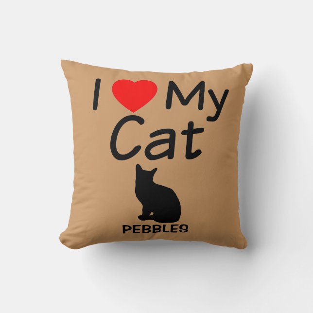 Coussin J'Aime Mon Chat (Recto)