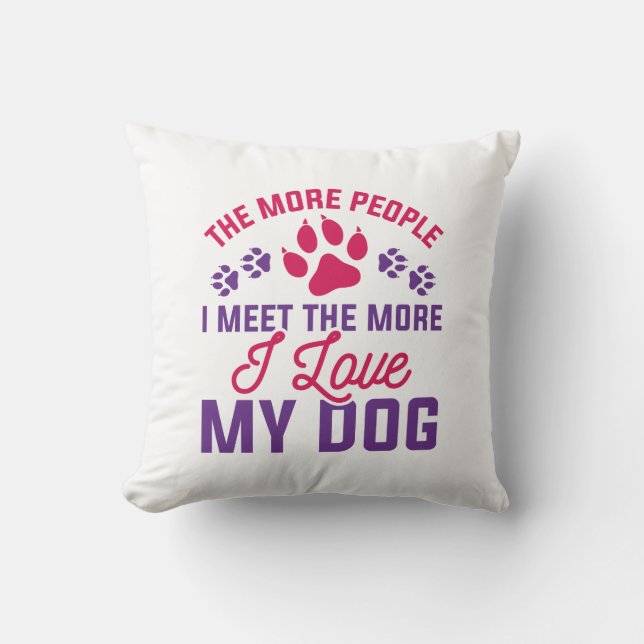 Coussin J'aime mon chien (Recto)