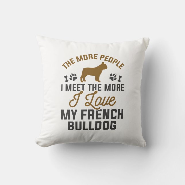 Coussin J'Aime Mon Chien À Balle Français (Recto)